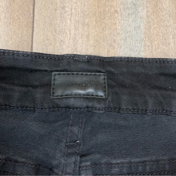 MOTHER looker ankle fray distressed jeans guilty as sin black size 25 - Picture 5 of 10